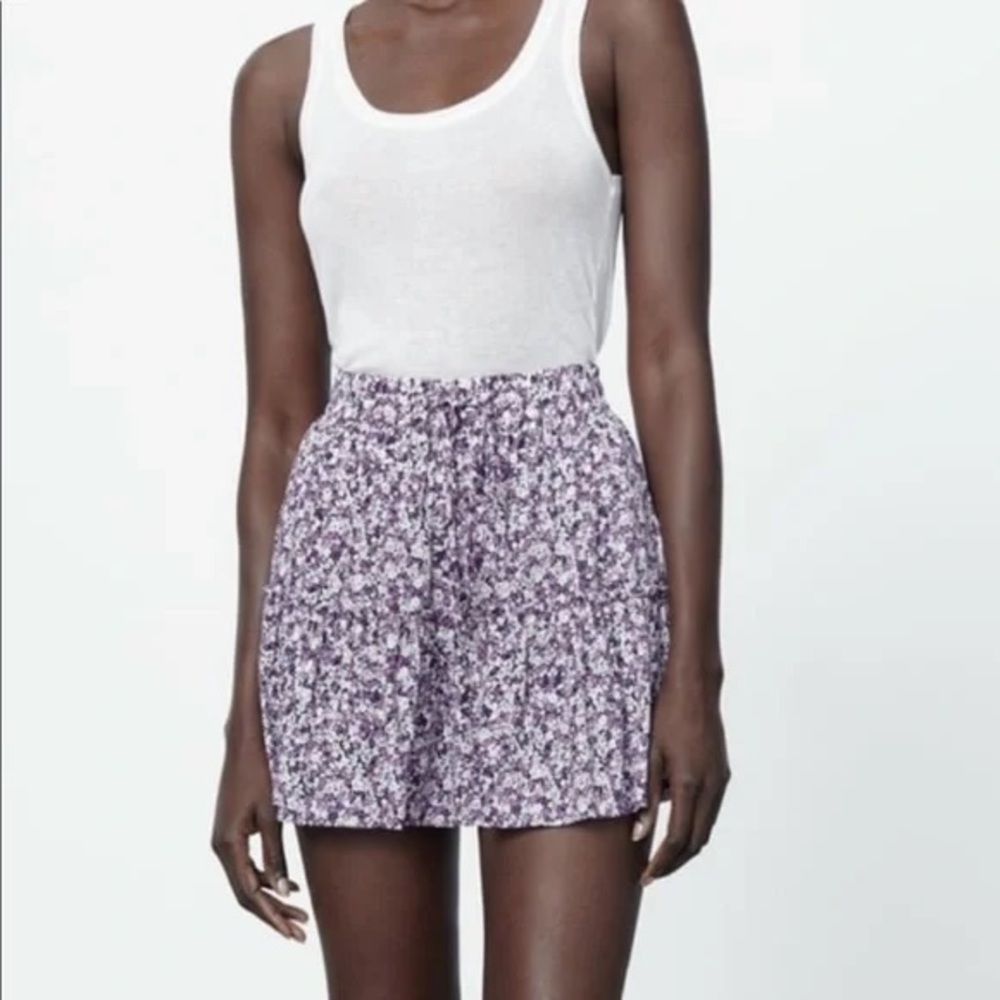 Zara Purple Floral Skirt